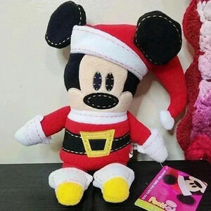 Disney Pook-A-Looz Christmas Santa Mickey Mouse Plush Retired Rare New With Tags